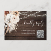 Boho neutrale Blume Hochzeitsszenarien für Online- Begleitkarte (Rückseite)