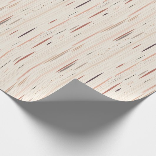 Boho neutrale braune Farbstreifen Streifen Geschenkpapier (Ecke)