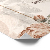 Boho neutrale Erdtöne Rose Probe Abendessen Poster (Ecke)