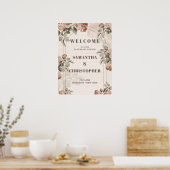 Boho neutrale Erdtöne Rose Probe Abendessen Poster (Küche)