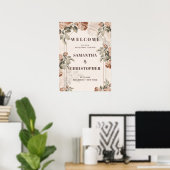Boho neutrale Erdtöne Rose Probe Abendessen Poster (Heimbüro)
