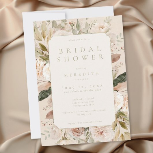 Boho neutrale florale Brautparty Einladung