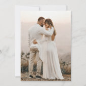 Boho-neutrale Hochzeit mit Blumen Einladung (Rückseite)