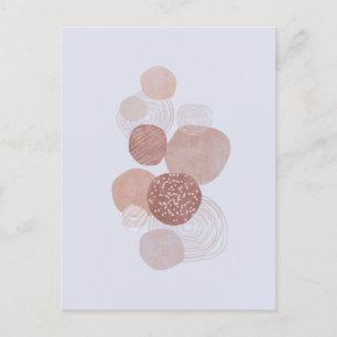Boho-Neutrale-Organische-Formen-Kunstpostkarte Postkarte