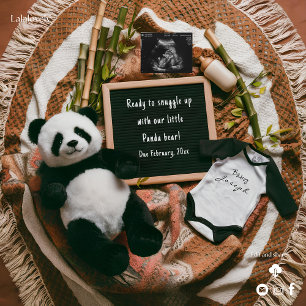 Boho Neutrale Panda Schwangerschafts-Ankündigungsk Feiertagskarte
