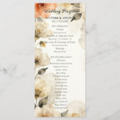 Boho-Neutrale-Pfirsich-Aquarell-Blumenhochzeit Programm (Vorderseite)
