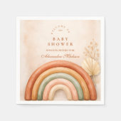 Boho-Neutrale Rainbow-Baby-Party Serviette (Vorderseite)