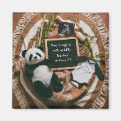 Boho-Neutraler-Panda-Schwangerschaftsankündigung G Magnet (Vorne)