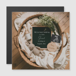 Boho-Neutraler Ultraschall Schwangerschaftsankündi Magnetkarte