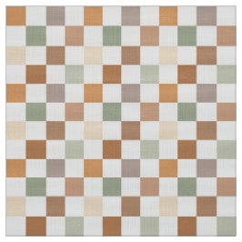 Boho Neutrales Erdiger Schachbrettmuster Kariert Stoff