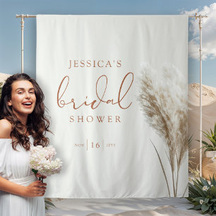 Boho Neutrales Fluffiges Pampasgras-Brautjungferpa Wandteppich