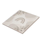 Boho-Neutrales Regenbogen-Blumenmuster in Beige un Fliese (Seite)