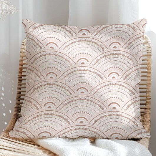Boho Neutrales Regenbogenmuster Kissen