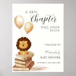 Boho New Chapter Lion Balloon Baby Dusche Willkomm Poster