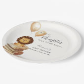 Boho New Chapter Wild Lion Balloon Baby Shower Pappteller (Schrägansicht)