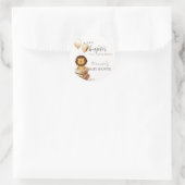 Boho New Chapter Wild Lion Balloon Baby Shower Runder Aufkleber (Tasche)