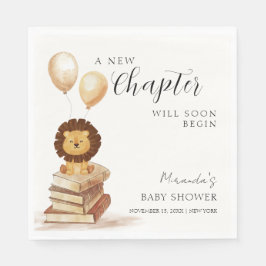 Boho New Chapter Wild Lion Balloon Baby Shower Serviette