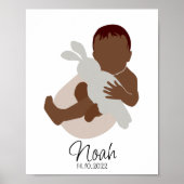 Boho Newborn Baby Boy Name Kinderzimmer Poster (Vorne)
