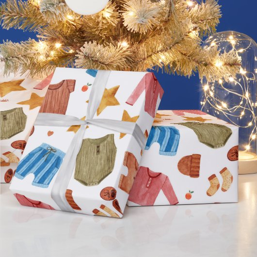 Boho Newborn Baby Clothes Baby Dusche Geschenkpapier (Feiertage)