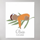 Boho Newborn Baby Girl Name Kinderzimmer Poster (Vorne)