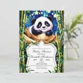 Boho Niedlich Baby Panda Baby Dusche Einladung (Stehend Vorderseite)