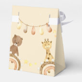 Boho niedlich Bear und Giraffe Kindergeburtstag Geschenkschachtel (Rückseite)