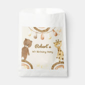 Boho niedlich Bear und Giraffe Kindergeburtstag Geschenktütchen (Vorderseite)