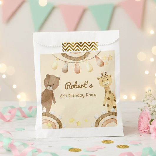 Boho niedlich Bear und Giraffe Kindergeburtstag Geschenktütchen
