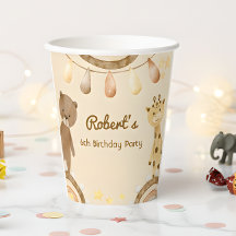 Boho niedlich Bear und Giraffe Kindergeburtstag