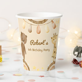 Boho niedlich Bear und Giraffe Kindergeburtstag Pappbecher
