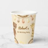 Boho niedlich Bear und Giraffe Kindergeburtstag Pappbecher (Vorderseite)