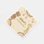 Boho niedlich Bear und Giraffe Kindergeburtstag Serviette (Ecke)
