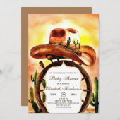 Boho Niedlich Custom Cowboy Baby Dusche Einladung (Vorne/Hinten)
