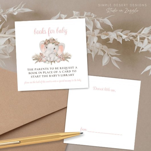 Boho Niedlich Elephant Baby Showbuchanfrage Begleitkarte