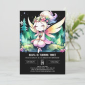 Boho Niedlich Fairy Birthday Einladung (Stehend Vorderseite)