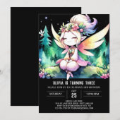 Boho Niedlich Fairy Birthday Einladung (Vorne/Hinten)