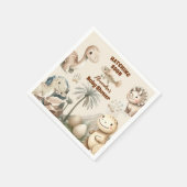 Boho Niedlich Hatching Bald Dinosaur Babydusche Serviette (Ecke)