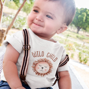 Boho Niedlich Lion Wild Child Baby T-shirt