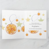 Boho Niedlich Pattern Winter Citrus Karte (Innenseite)