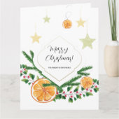 Boho Niedlich Pattern Winter Citrus Karte (Vorderseite)