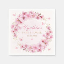 Boho Niedlich Pink Aquarell Floral Girl Babydusche