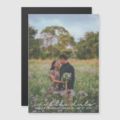 Boho Niedlich Script Foto Save the Date Magnetkart Magneteinladung (Vorne/Hinten)