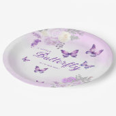 Boho Niedlich Watercolor Floral Butterfly Babydusc Pappteller (Schrägansicht)