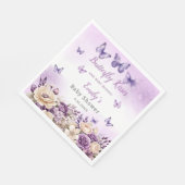 Boho Niedlich Watercolor Floral Butterfly Babydusc Serviette (Ecke)
