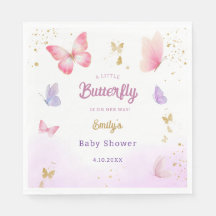 Boho Niedlich Watercolor Pink Butterfly Babydusche