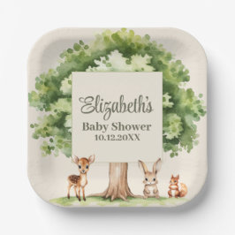 Boho Niedlich Woodland Animals Kinderdusche Pappteller