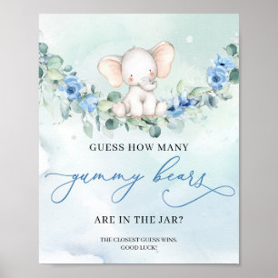 Boho Niedliche Babyelefone schätzen wie viele Gumm Poster