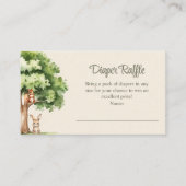 Boho Niedliche Waldtiere Windelwindeln Begleitkarte (Vorderseite)