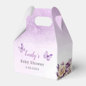 Boho niedliche Wasserfarbe lila Schmetterlingsdusc Geschenkschachtel (Rückseite)