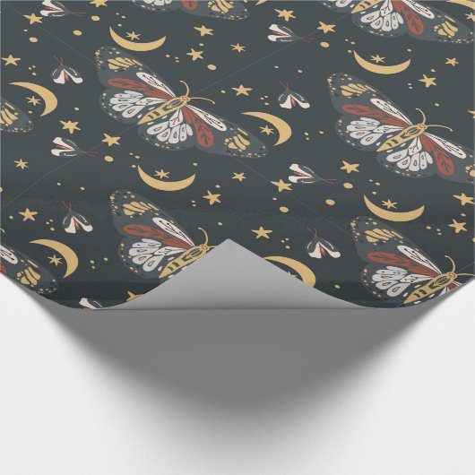 Boho Night Moth Geschenkpapier (Ecke)